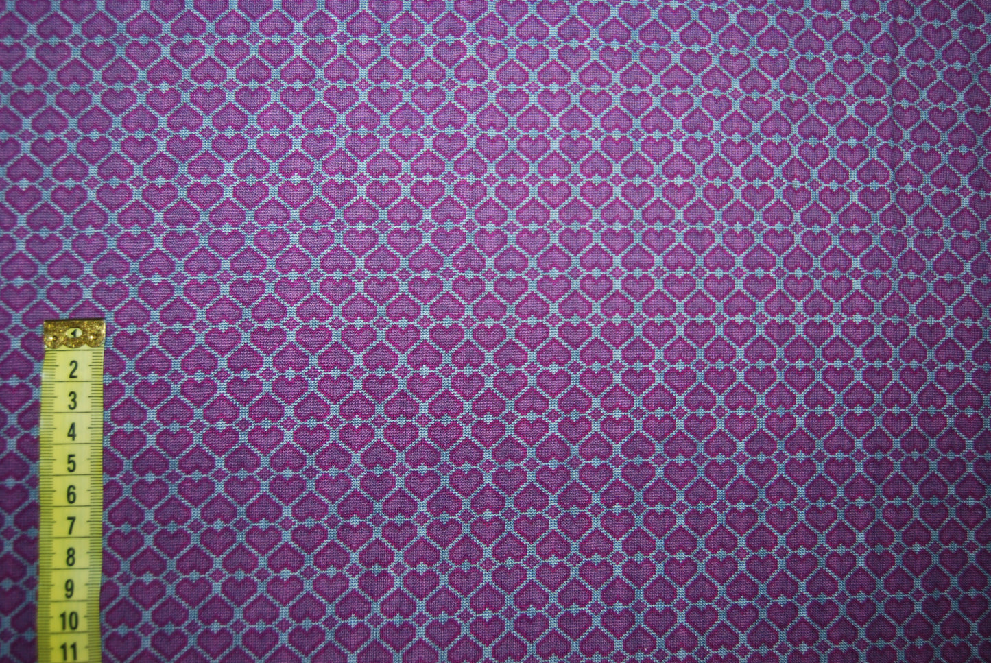 Stickade hjärtan på rad ekologisk trikå