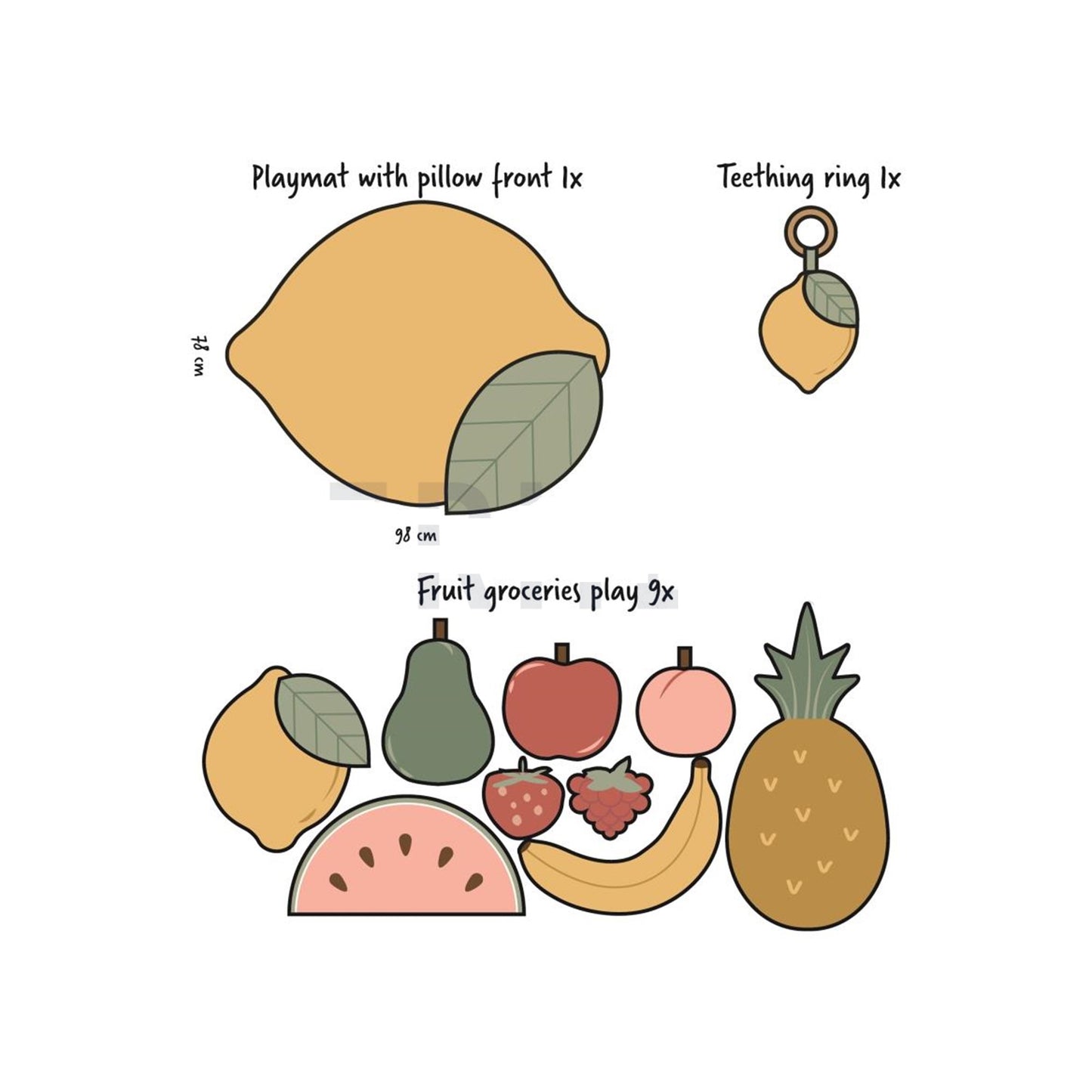 Lekmatta frukt panel