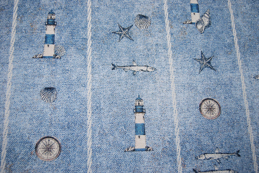 Fiskar och fyrar gobeläng