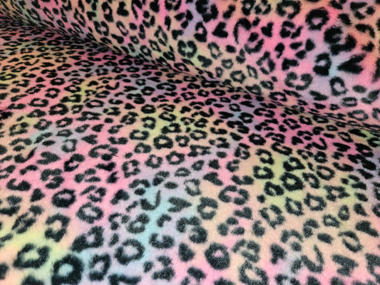 Leopard regnbåge fuskpäls