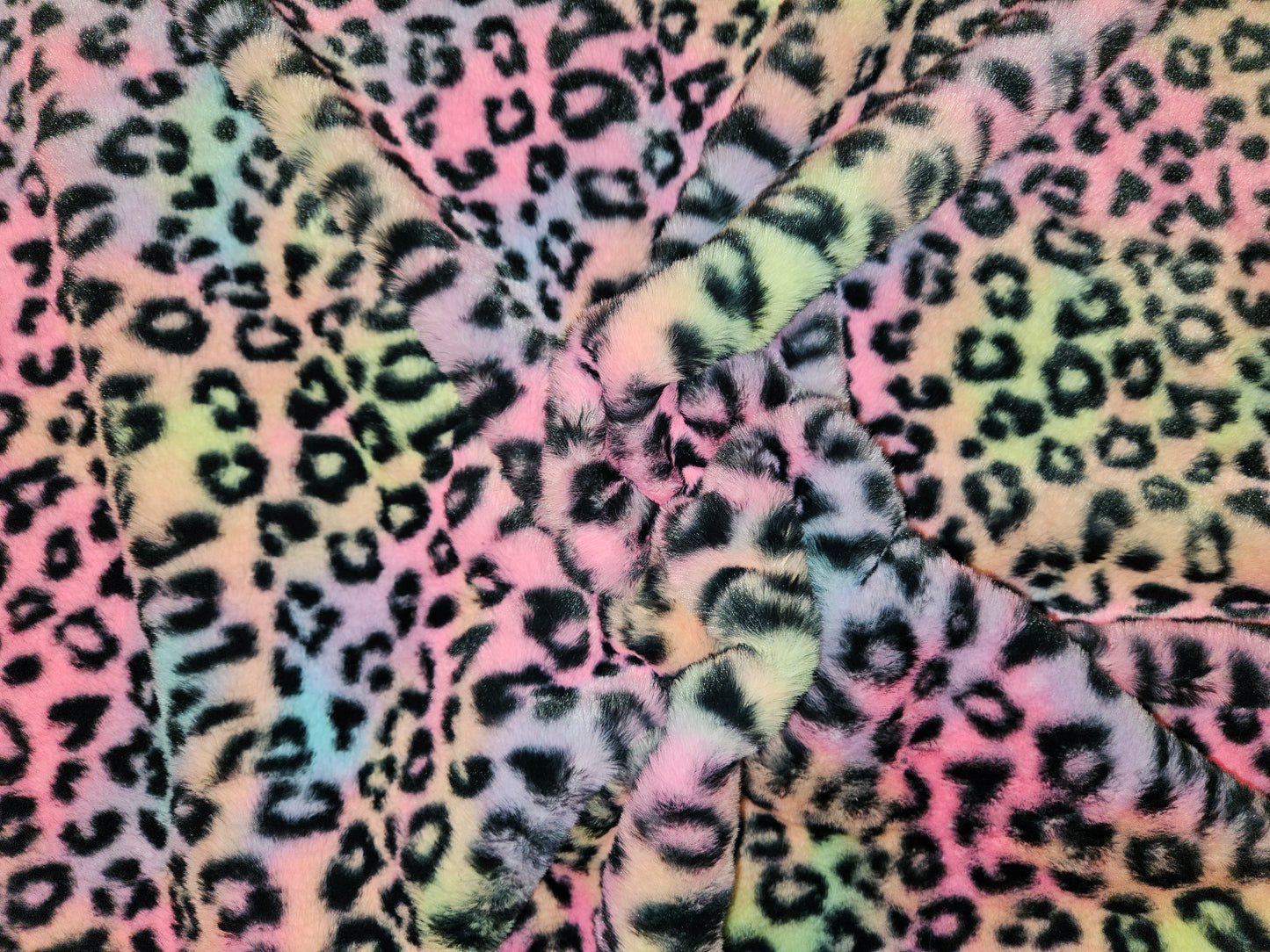 Leopard regnbåge fuskpäls