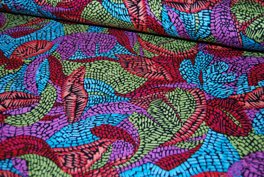 Graphic leaves viskostrikå