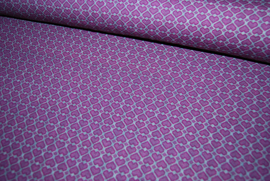 Stickade hjärtan på rad ekologisk trikå