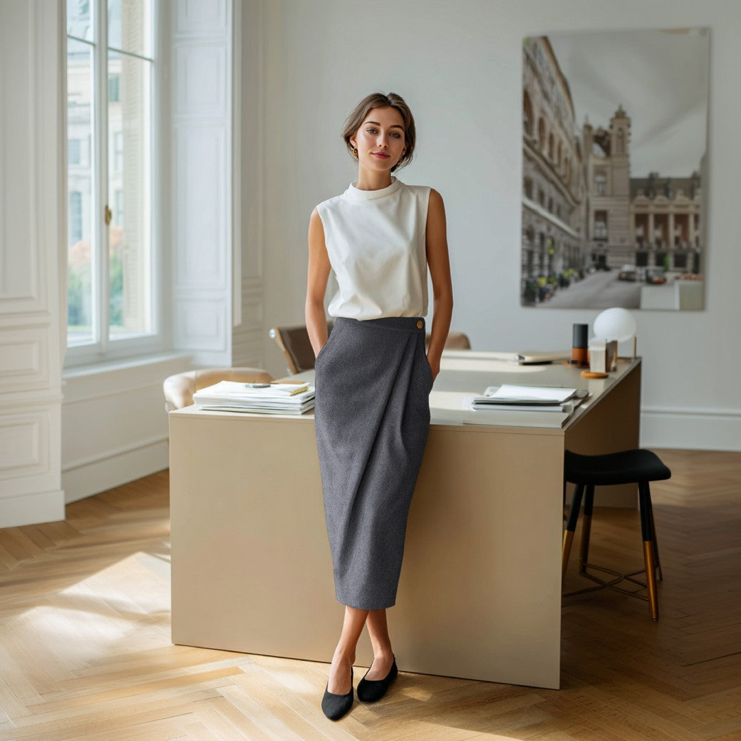 Stretchig viskosgabardin (fler färger)