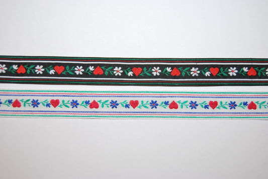 Hjärtan och blommor slöjdband (fler färger)