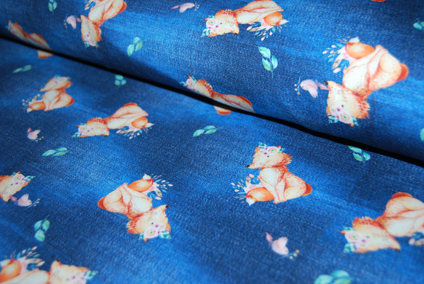 Foxy jeansmönstrad digitalt tryck