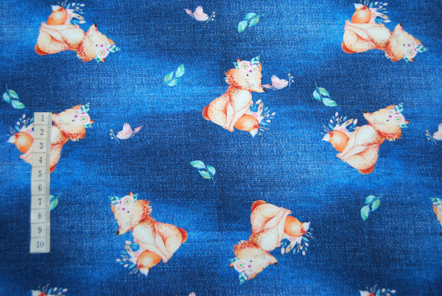 Foxy jeansmönstrad digitalt tryck