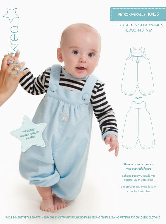 MiniKrea 10455 Retro overall 0-9 månader