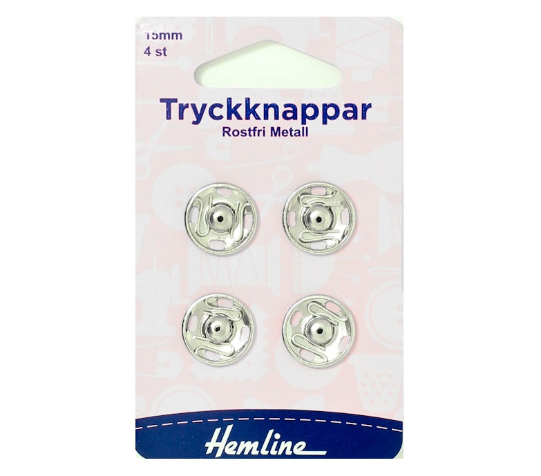Tryckknappar silver (finns i fler storlekar)