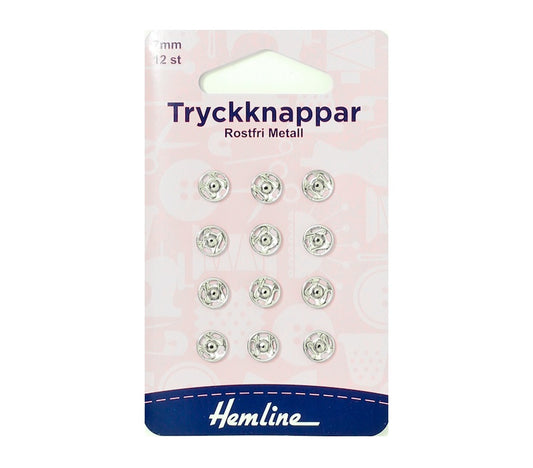 Tryckknappar silver (finns i fler storlekar)