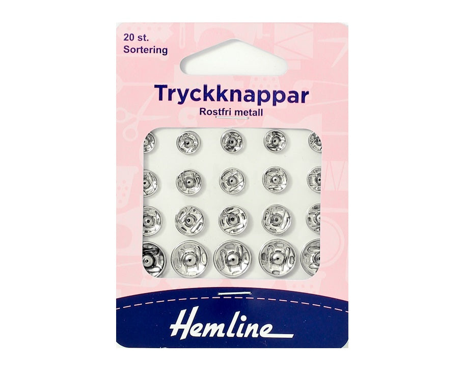 Tryckknappar silver (finns i fler storlekar)