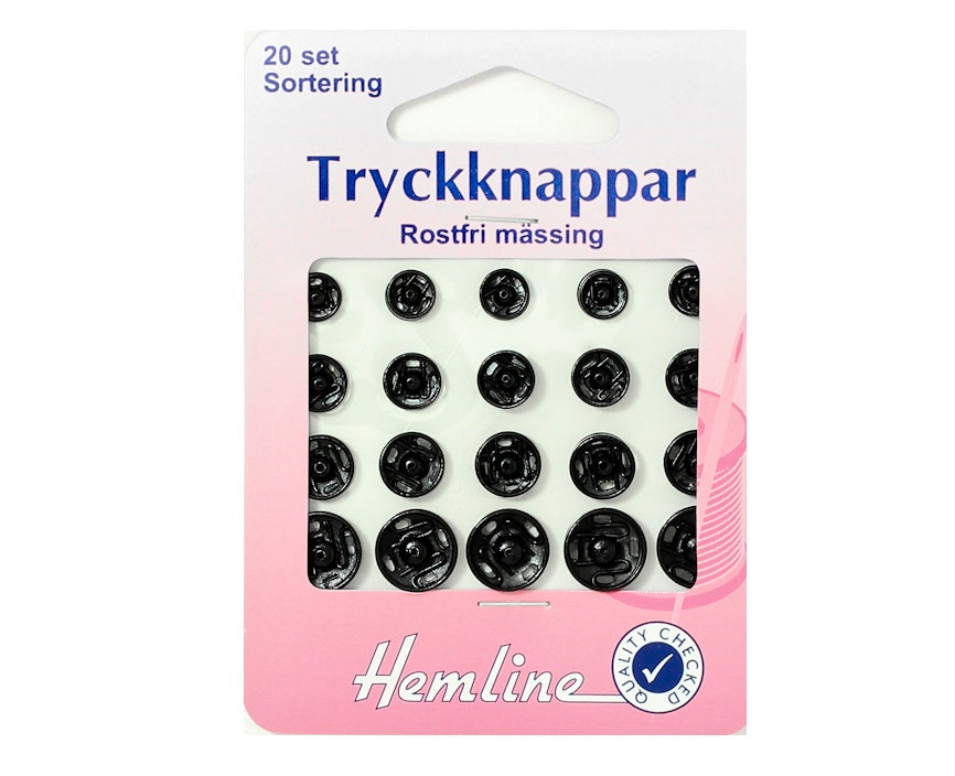 Tryckknappar svart (finns i fler storlekar)